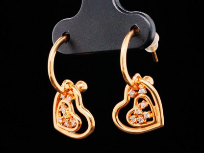 18K Rose Gold and 0.15ctw Diamond Earrings