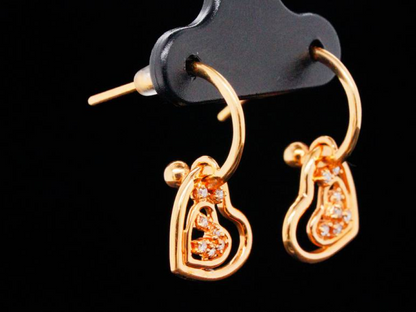 18K Rose Gold and 0.15ctw Diamond Earrings