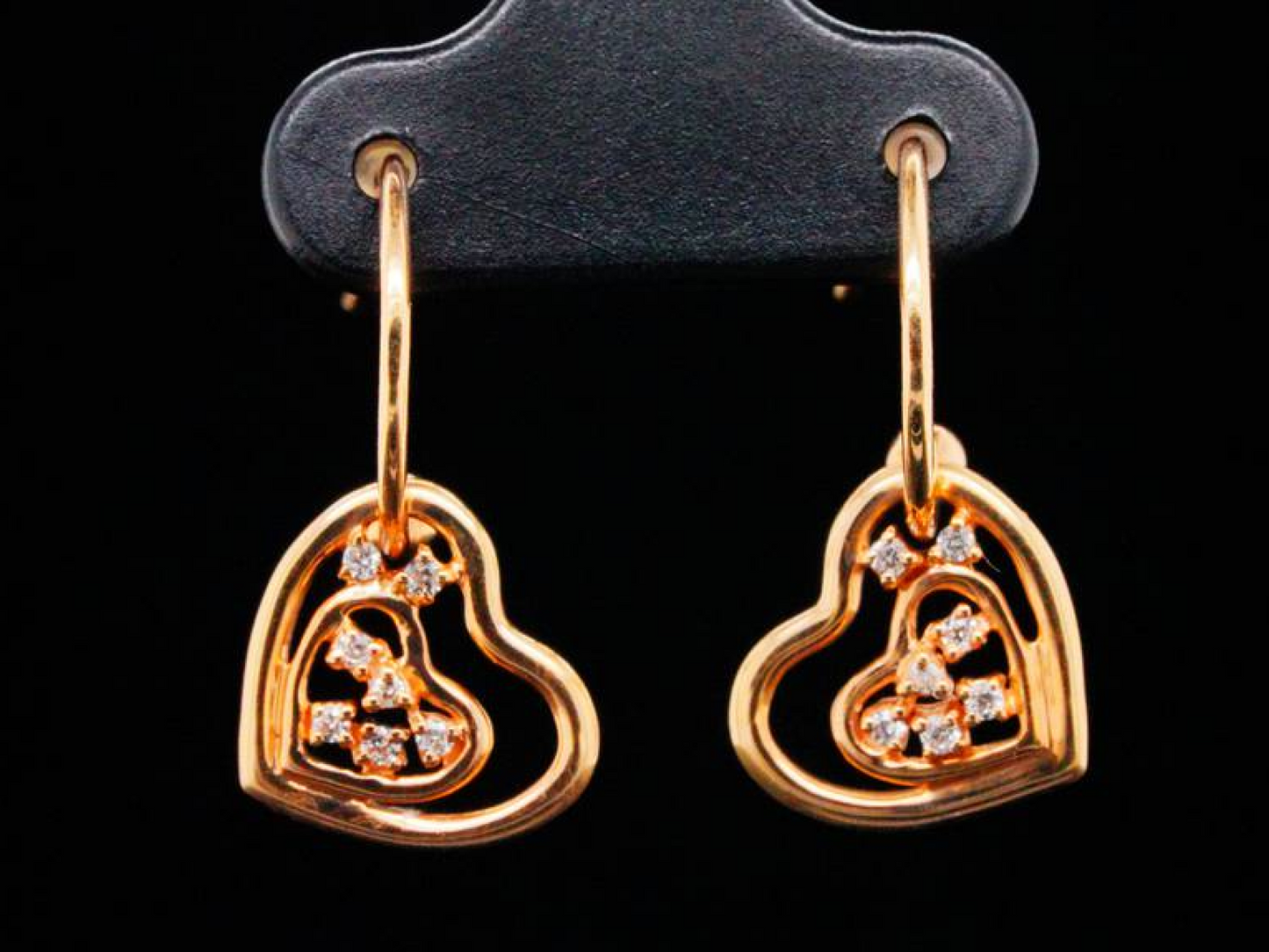 18K Rose Gold and 0.15ctw Diamond Earrings