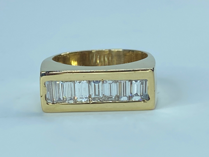 1.25ct Straight Baguette Diamond 14K ring band 8.6g s6.75 JR8913