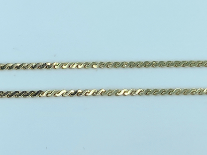 1.5mm "S" Serpentine Fancy link in 14K yellow gold necklace