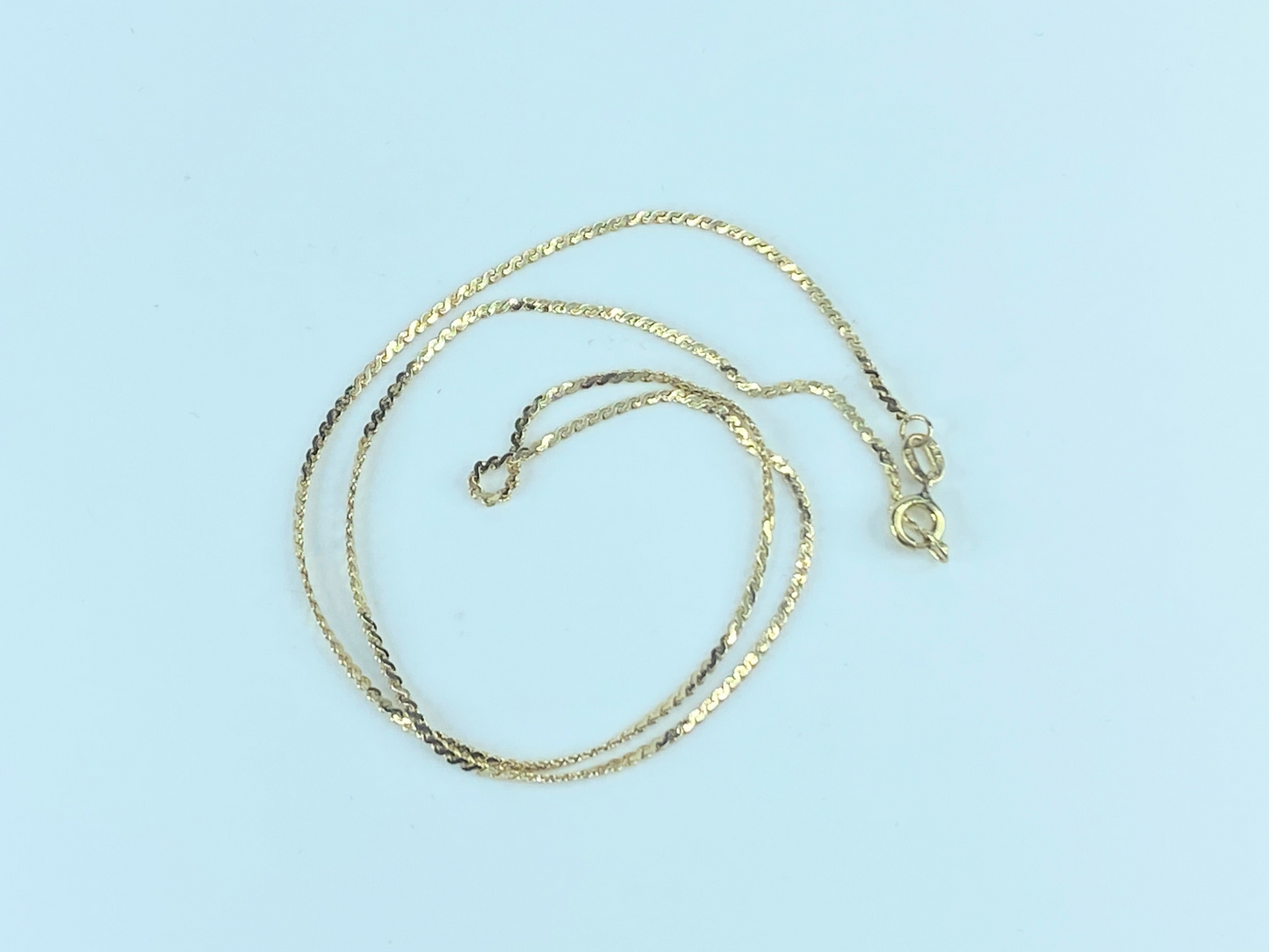 1.5mm "S" Serpentine Fancy link in 14K yellow gold necklace