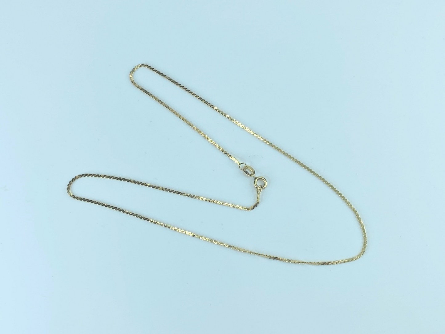 1.5mm "S" Serpentine Fancy link in 14K yellow gold necklace