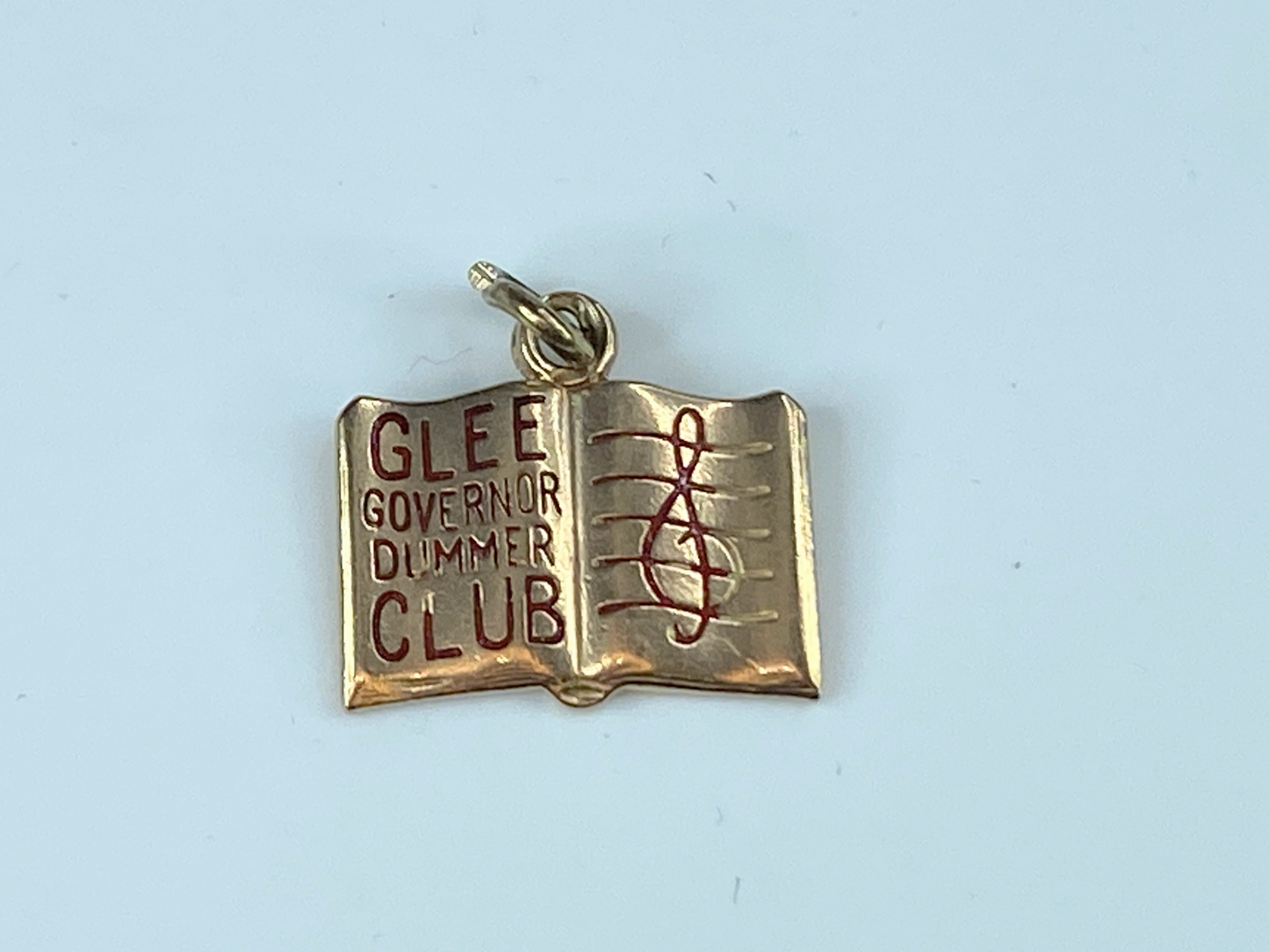 10K Rose gold enamel GLEE govern Dummer Club book charm 3.2g JR8418