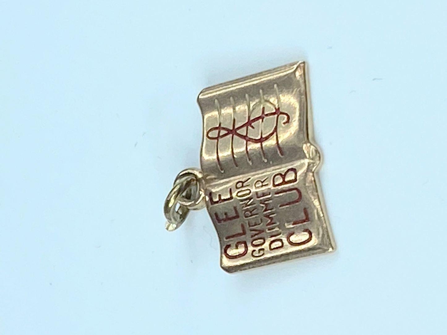 10K Rose gold enamel GLEE govern Dummer Club book charm 3.2g JR8418