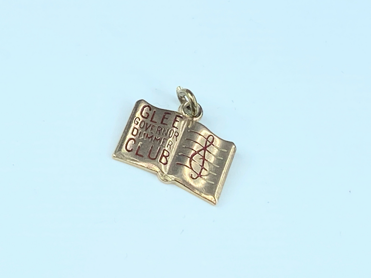 10K Rose gold enamel GLEE govern Dummer Club book charm 3.2g JR8418