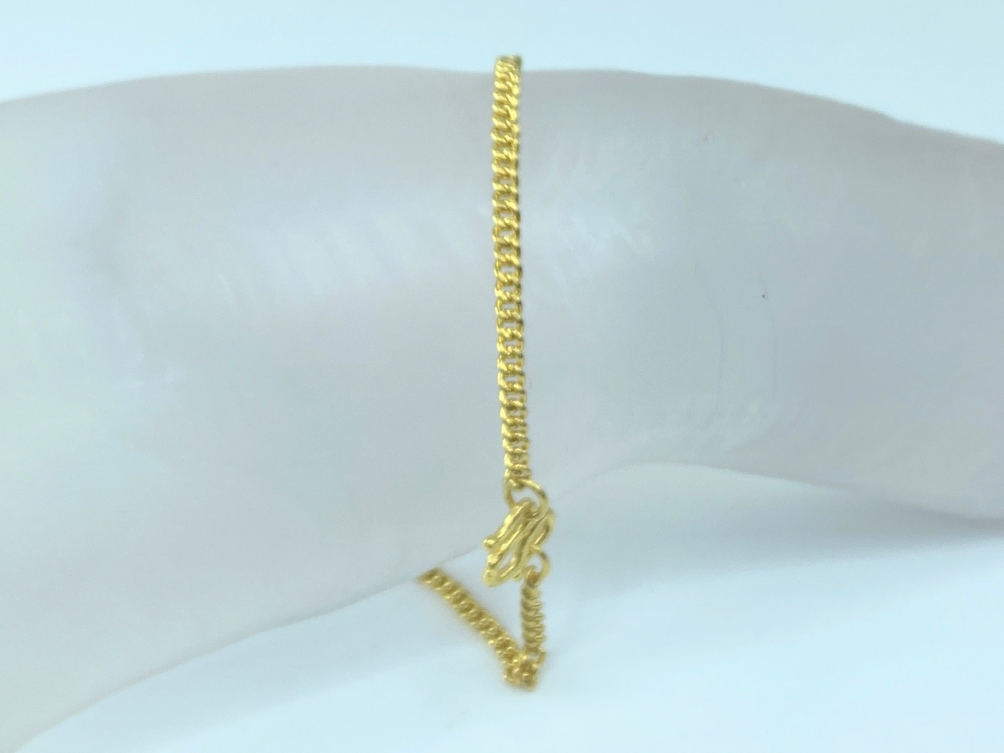 24K yellow gold 2.8mm curb link bracelet 8.6g 7.5" JR8845