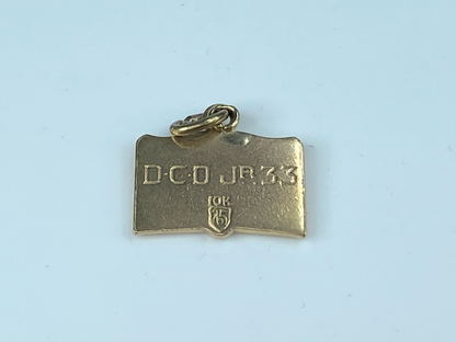 10K Rose gold enamel GLEE govern Dummer Club book charm 3.2g JR8418