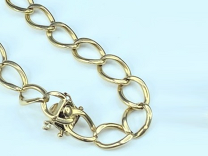 11.5mm super curb link 14K solid yellow gold bracelet