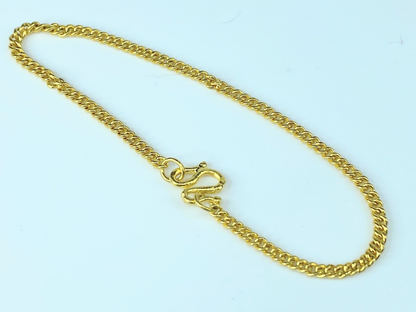 24K yellow gold 2.8mm curb link bracelet 8.6g 7.5" JR8845