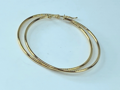 14 Karat high polish 45.0mm x 1.5mm Hoop earrings JR8628