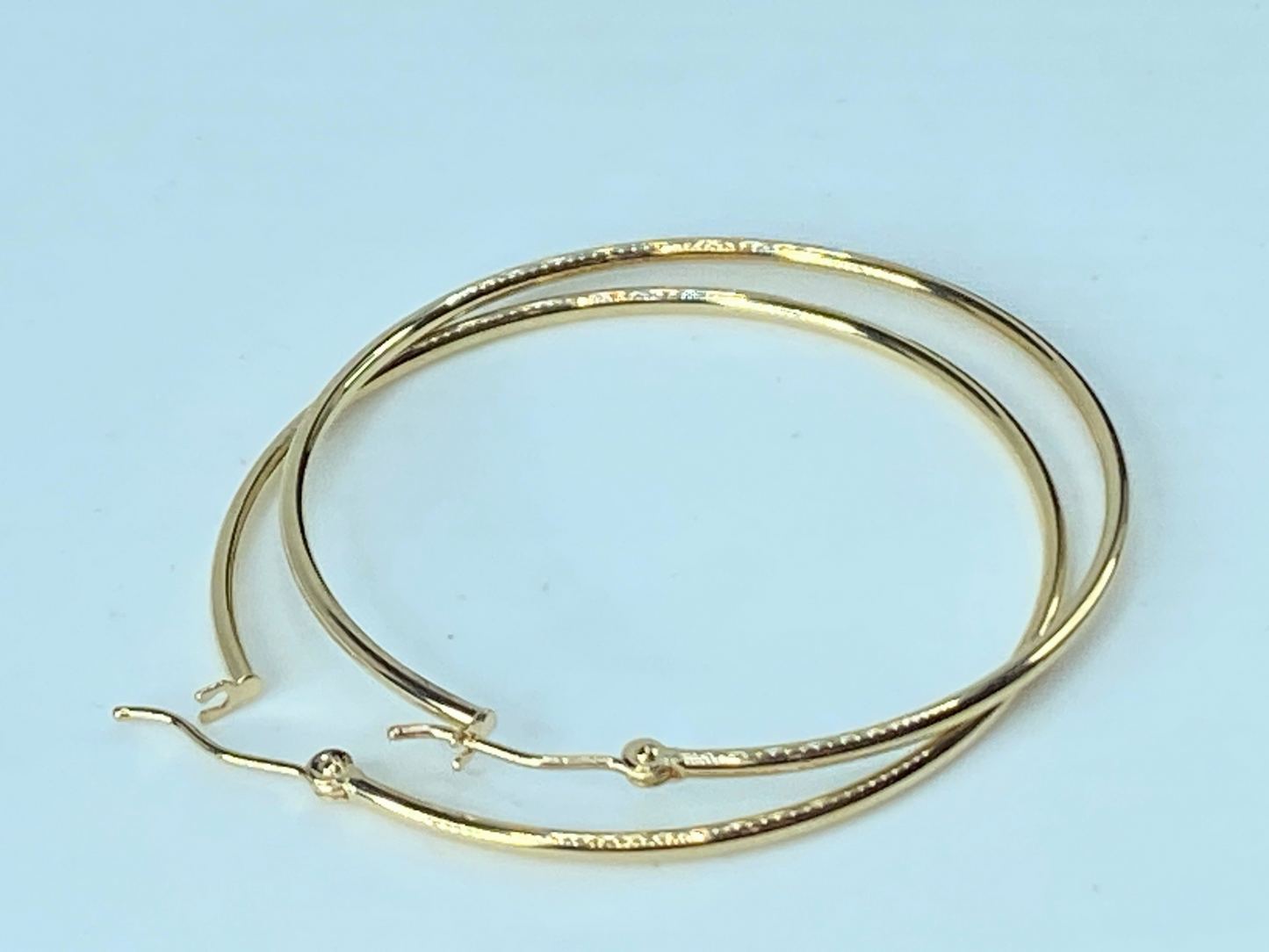 14 Karat high polish 45.0mm x 1.5mm Hoop earrings JR8628