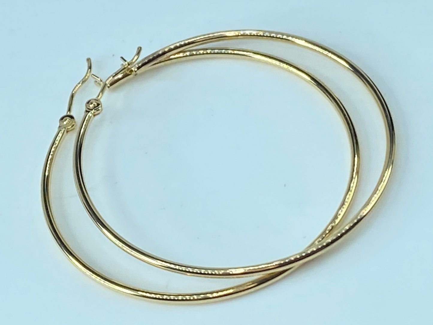 14 Karat high polish 45.0mm x 1.5mm Hoop earrings JR8628