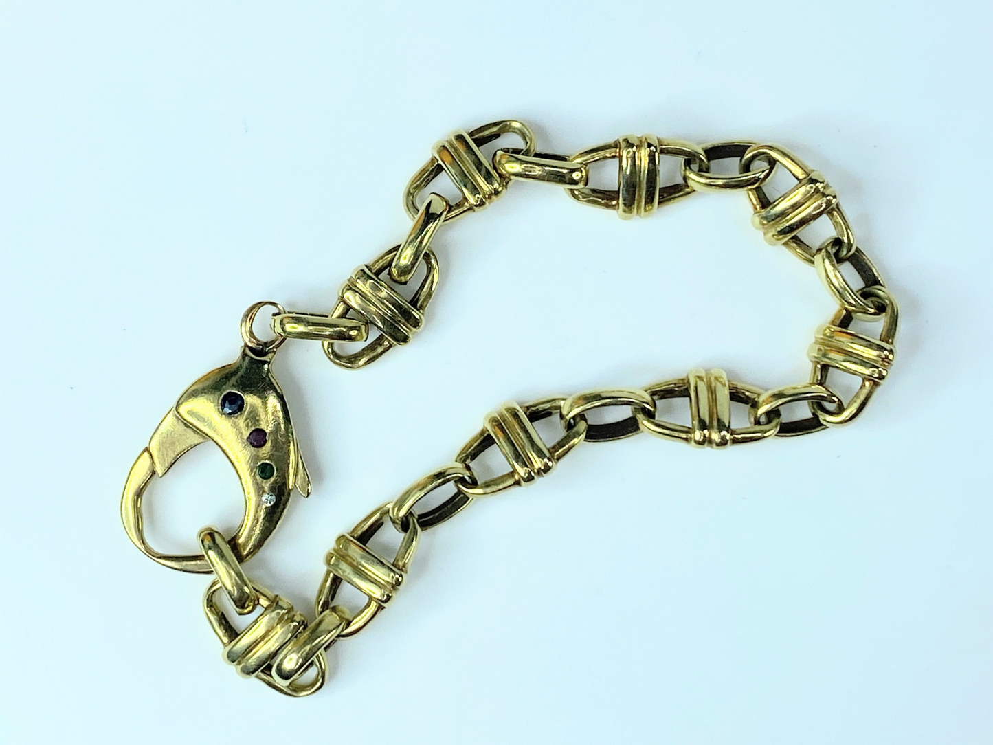 14K Chunky Anchor link Gemstone bracelet JR9007