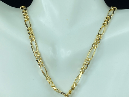 14K Figaro chain 18K Notre Dame  Dcar Priez Pour Nous pendant 31.2g 20"