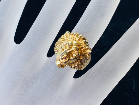 14K gold Lion head ring