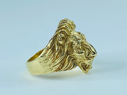 14K gold Lion head ring