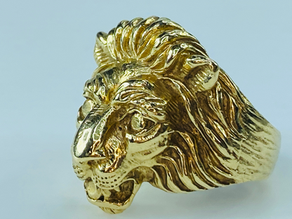 14K gold Lion head ring