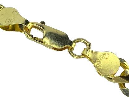 14K yellow gold 5.7mm Figaro bracelet lobster clasp