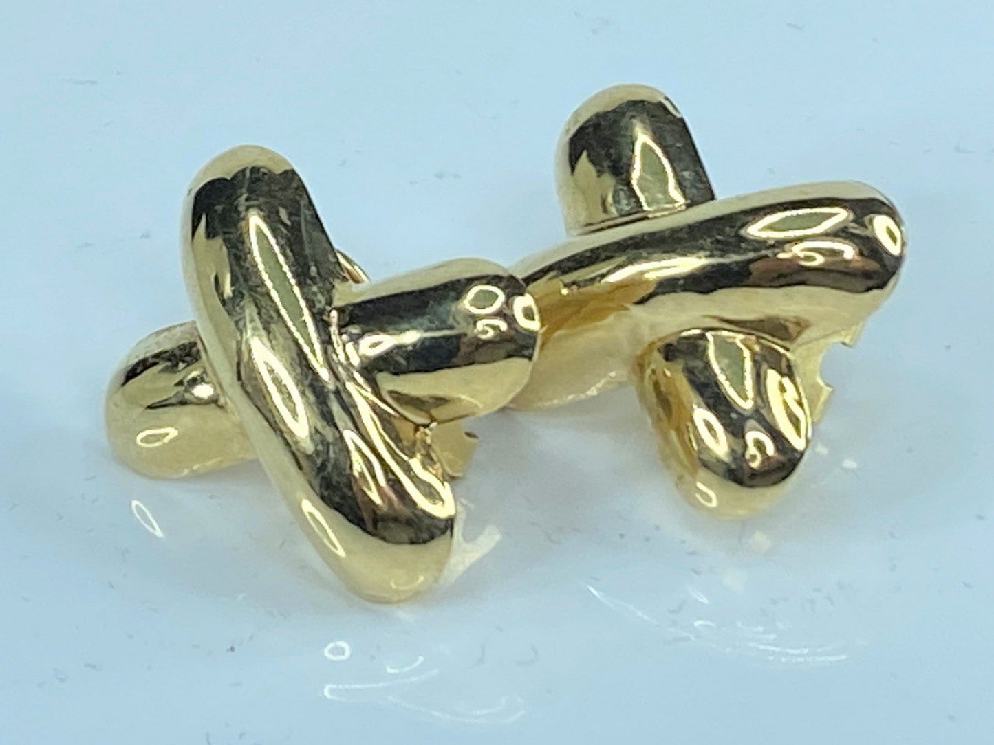 14k Yellow Gold Polished X Omega Back Post Earring 7.5gm