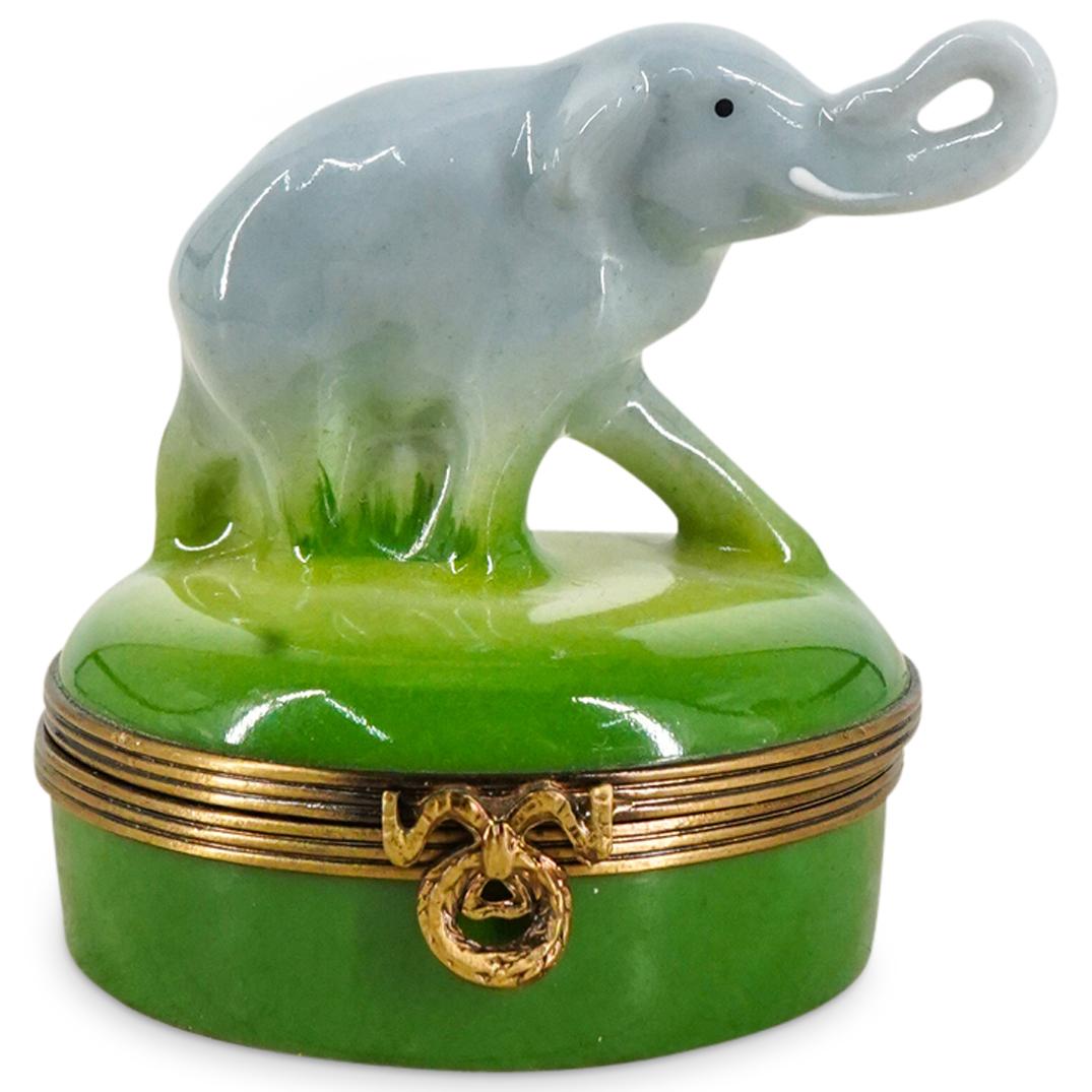 Limoges Castel Elephant Porcelain Trinket Box