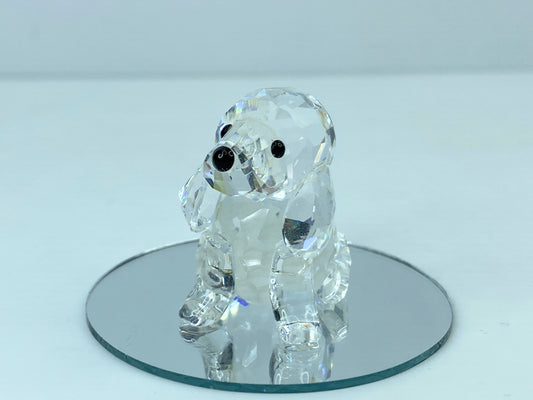 Swarovski Crystal Sitting Beagle black jet eyes 158418 S175