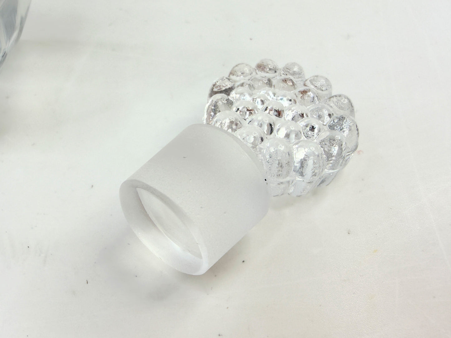 Vintage LALIQUE France Deux Fleurs Frosted Clear Crystal Perfume Bottle A857