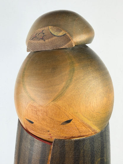Vintage Japanese Kokeshi Wood Doll Signed Modernist Artisan 12" A858