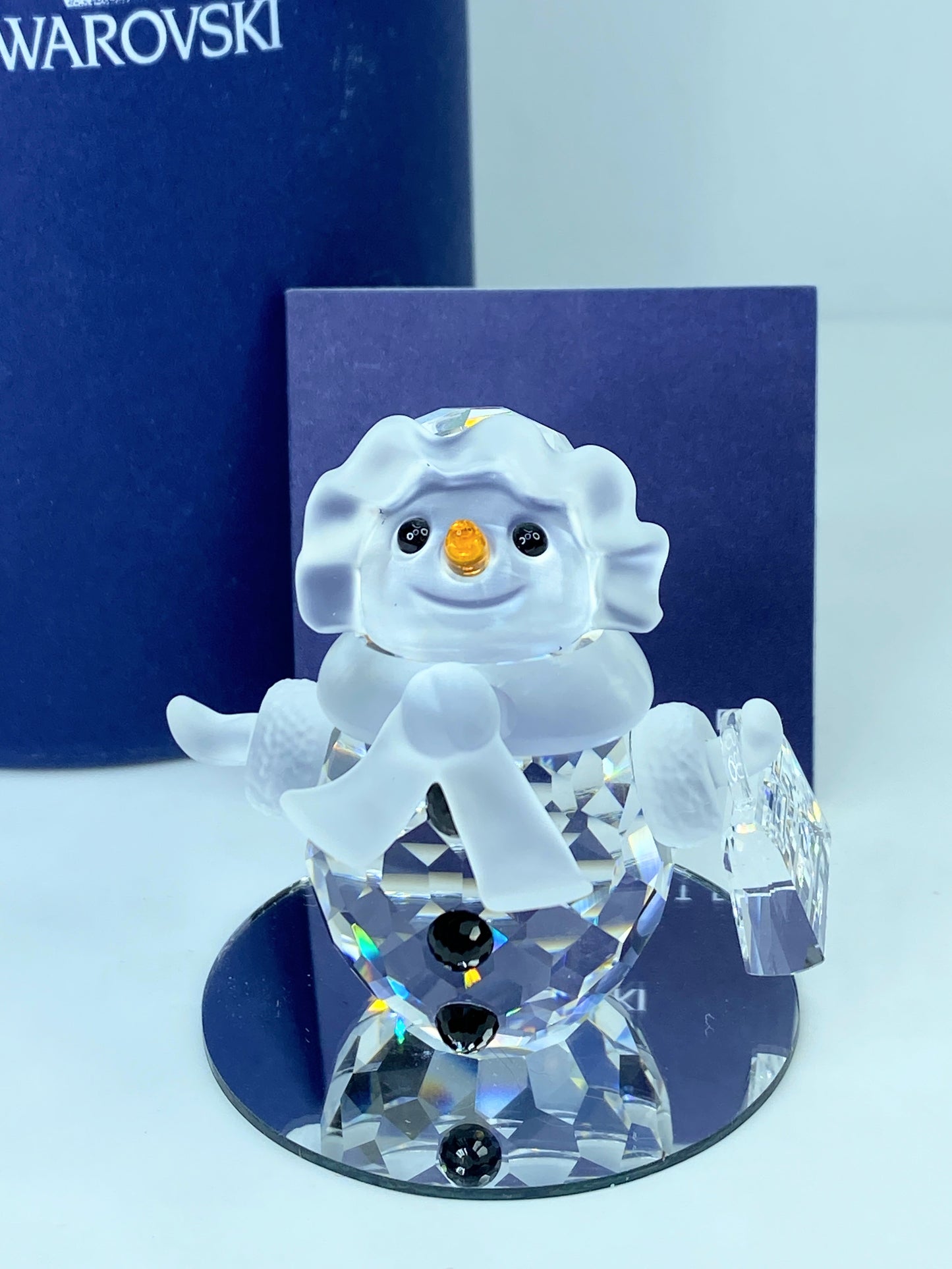 Swarovski Snow woman - Snow lady with purse- Christmas figurine - BOXED S177