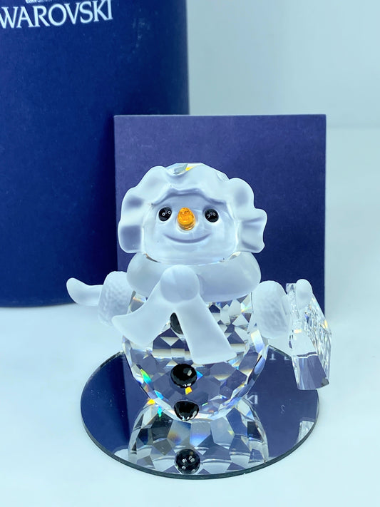 Swarovski Snow woman - Snow lady with purse- Christmas figurine - BOXED S177