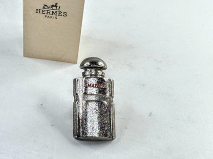 Vintage Hermès Metal Mini Perfume Bottle Charm brooch auth GS789