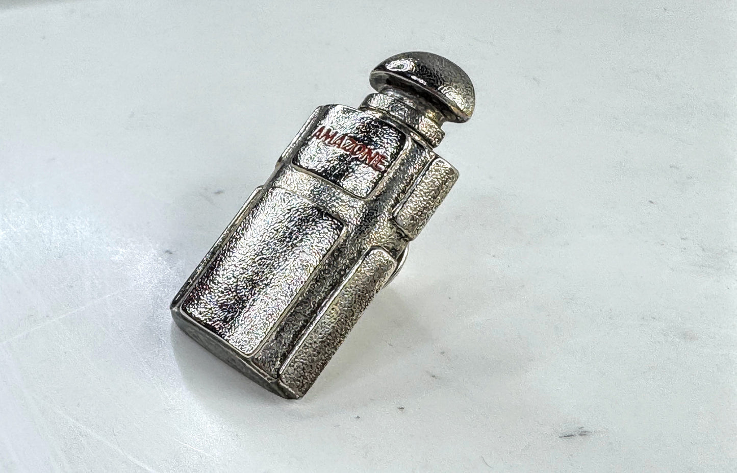 Vintage Hermès Metal Mini Perfume Bottle Charm brooch auth GS789