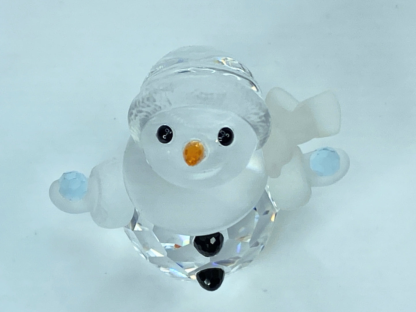 Swarovski Crystal Figurine Little Snowman holding Blue snowball in box S178