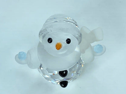 Swarovski Crystal Figurine Little Snowman holding Blue snowball in box S178