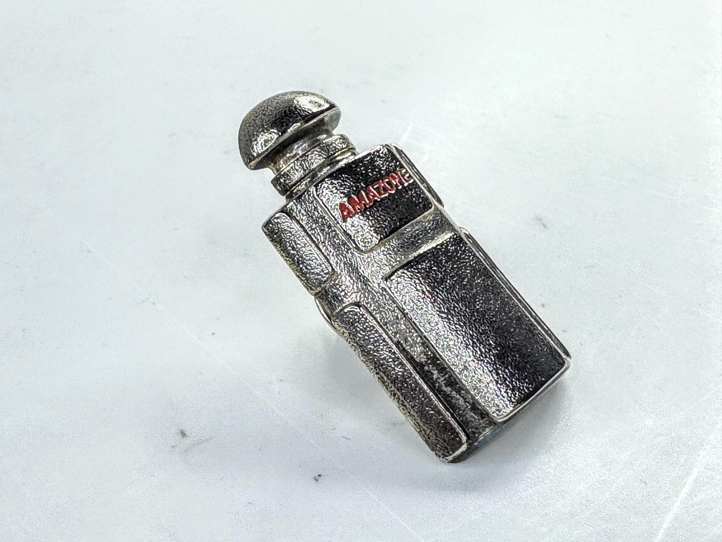 Vintage Hermès Metal Mini Perfume Bottle Charm brooch auth GS789
