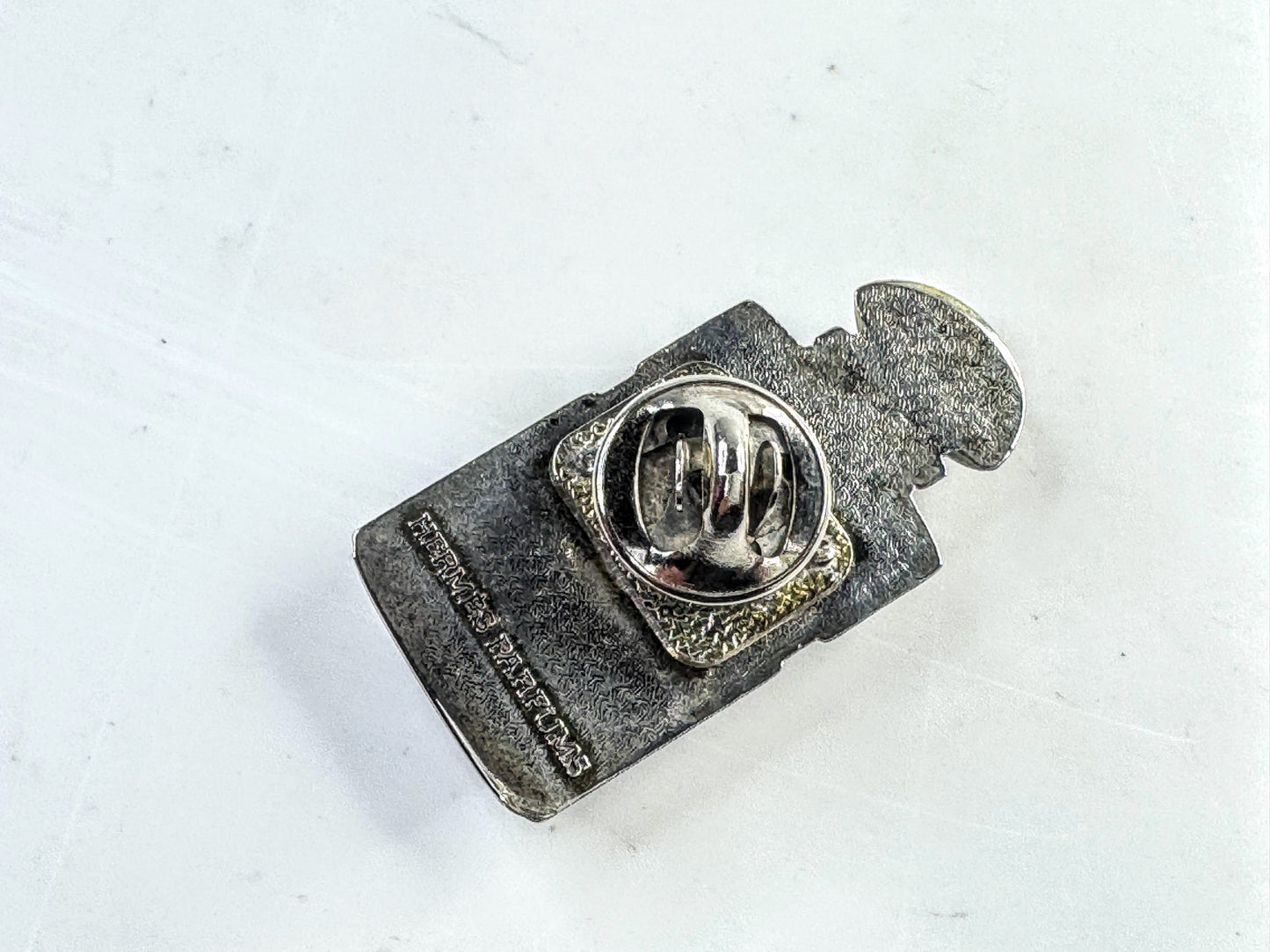 Vintage Hermès Metal Mini Perfume Bottle Charm brooch auth GS789