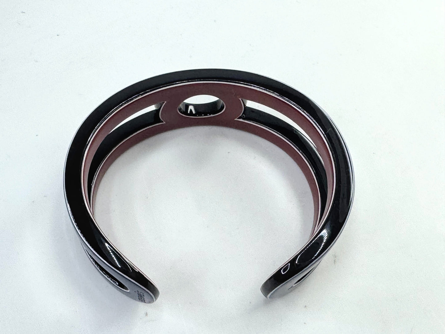 Vintage Authentic Hermès Enamel Bangle Bracelet Variation Vernis Navy Red GS796