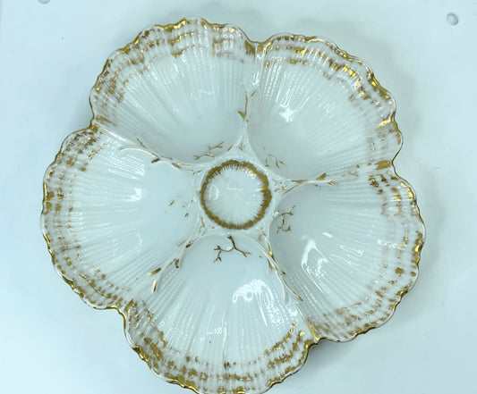Antique French Limoges Porcelain Oyster Plate by "M. Redon, " circa 1870 A429