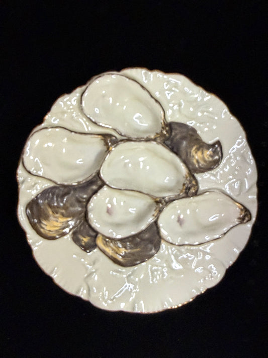 Vintage Limoges Oyster Plate Old Abbey France Porcelain 8.5" A879