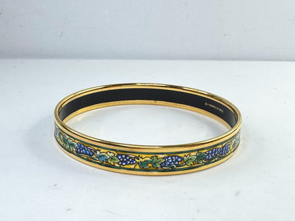 Vintage Hermès Email PM Cloisonné Bracelet Golden Metal Gold-plated 8" GS799
