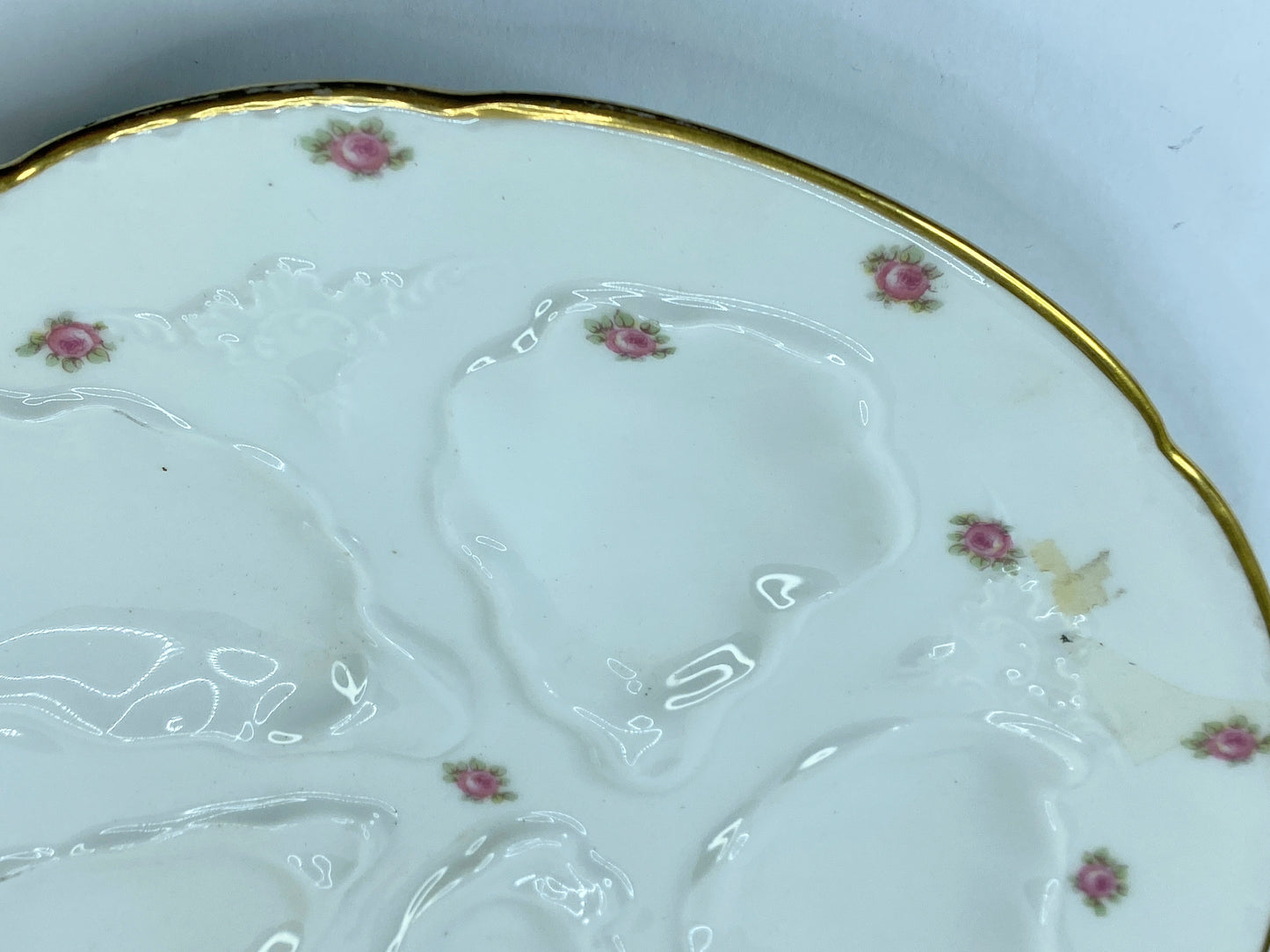 GDA Haviland Limoges 5 Well Hand Painted Porcelain Rosebud Flowers & Gold A430