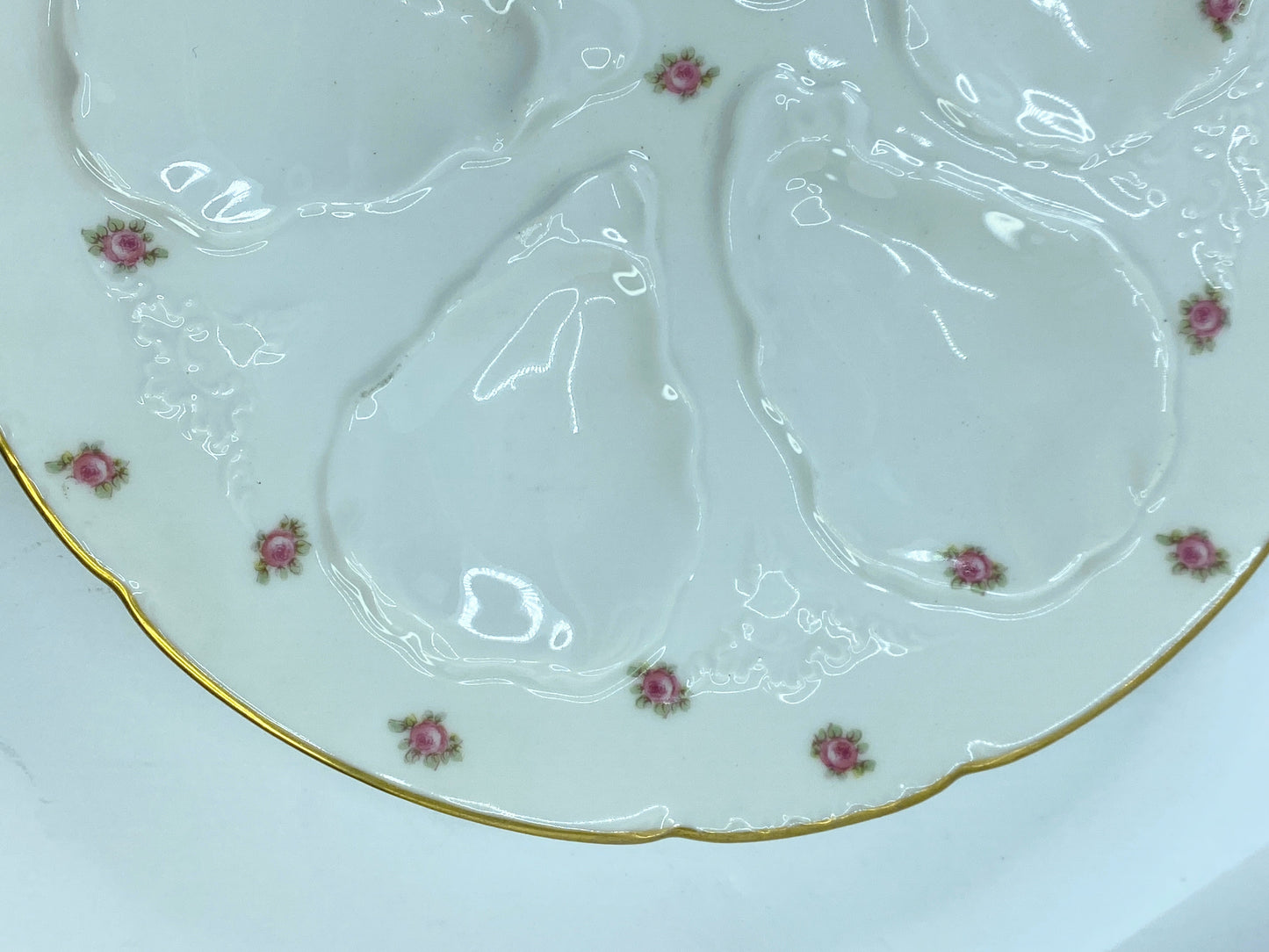 GDA Haviland Limoges 5 Well Hand Painted Porcelain Rosebud Flowers & Gold A430