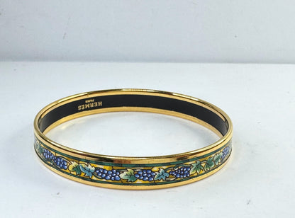 Vintage Hermès Email PM Cloisonné Bracelet Golden Metal Gold-plated 8" GS799