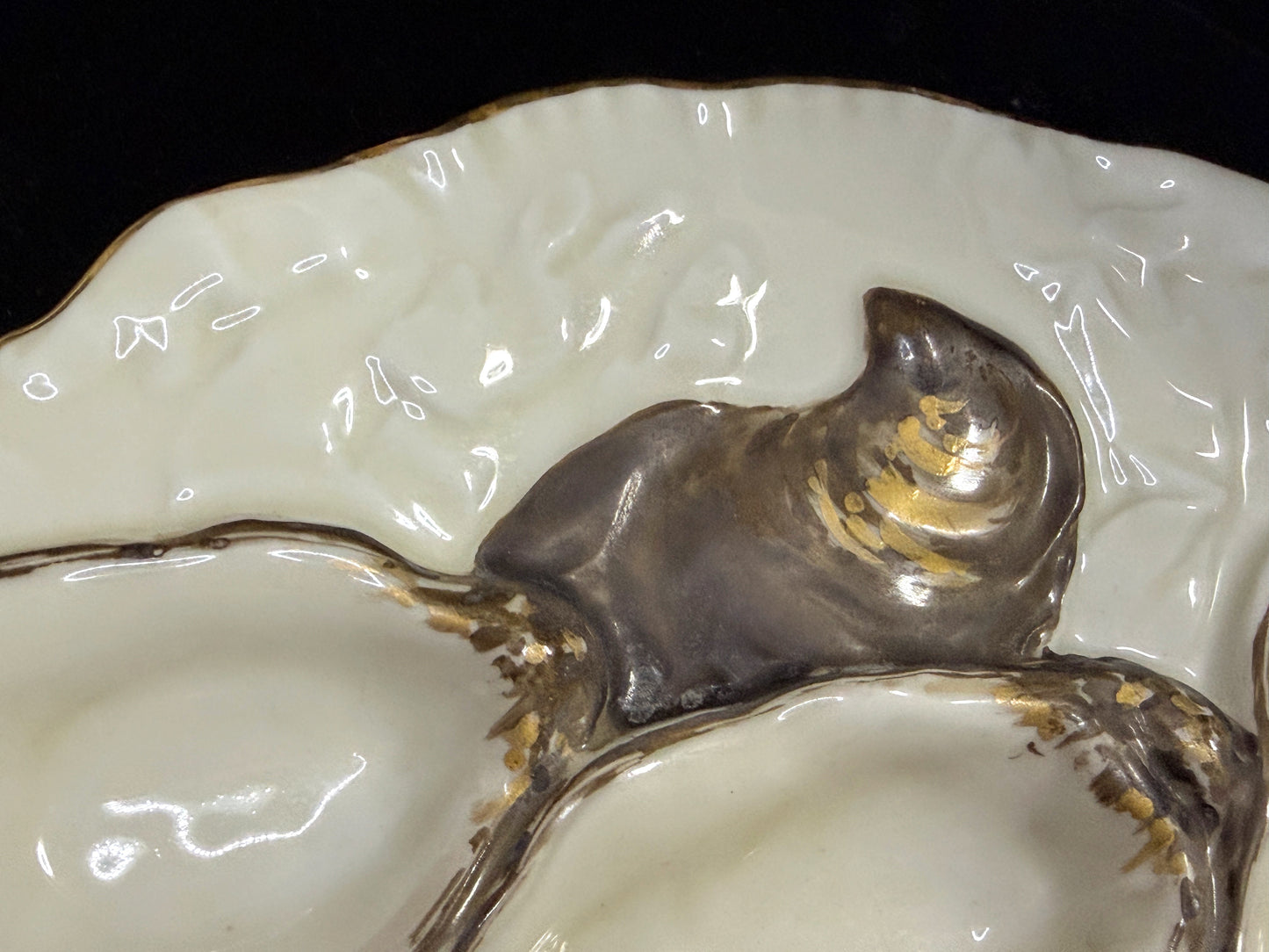 Vintage Limoges Oyster Plate Old Abbey France Porcelain 8.5" A879