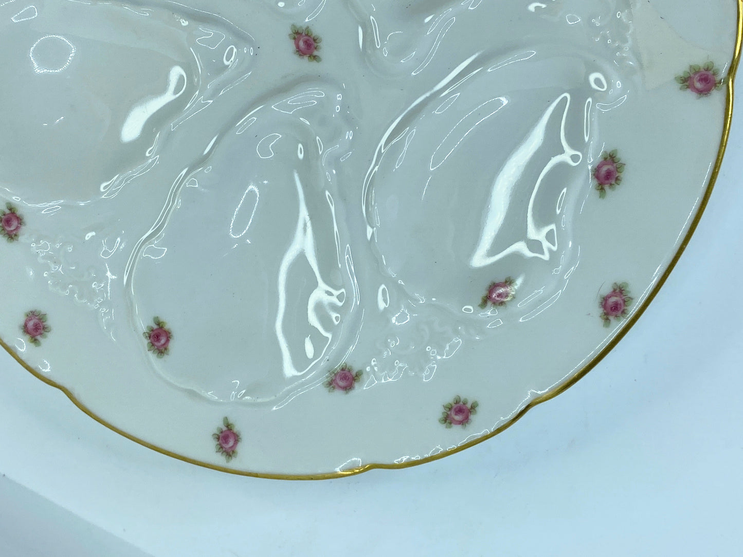 GDA Haviland Limoges 5 Well Hand Painted Porcelain Rosebud Flowers & Gold A430