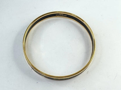 Vintage Hermès Email PM Cloisonné Bracelet Golden Metal Gold-plated 8" GS799