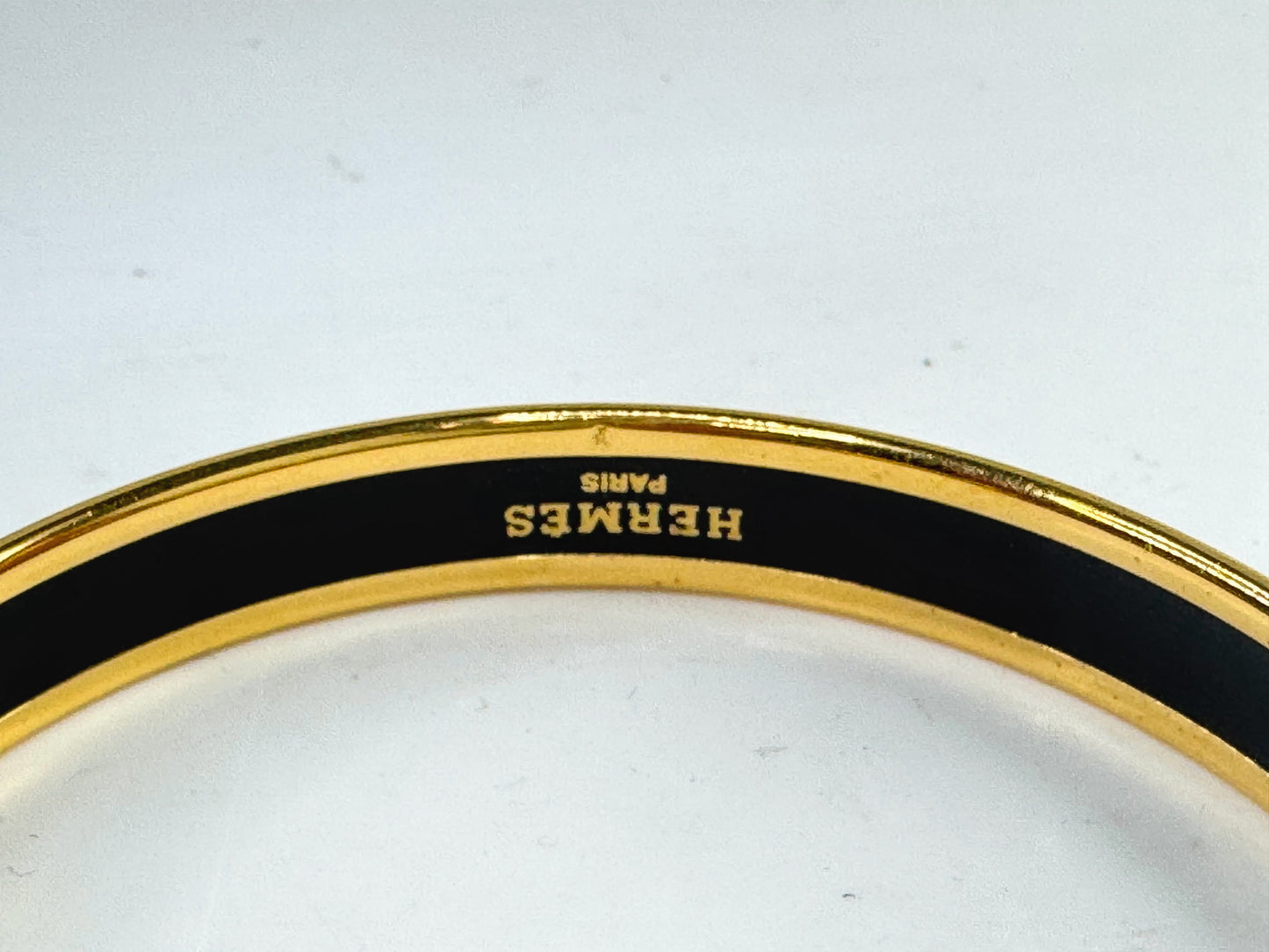 Vintage Hermès Email PM Cloisonné Bracelet Golden Metal Gold-plated 8" GS799