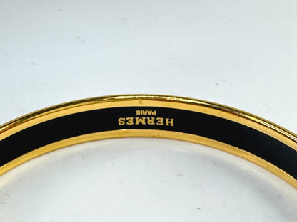Vintage Hermès Email PM Cloisonné Bracelet Golden Metal Gold-plated 8" GS799