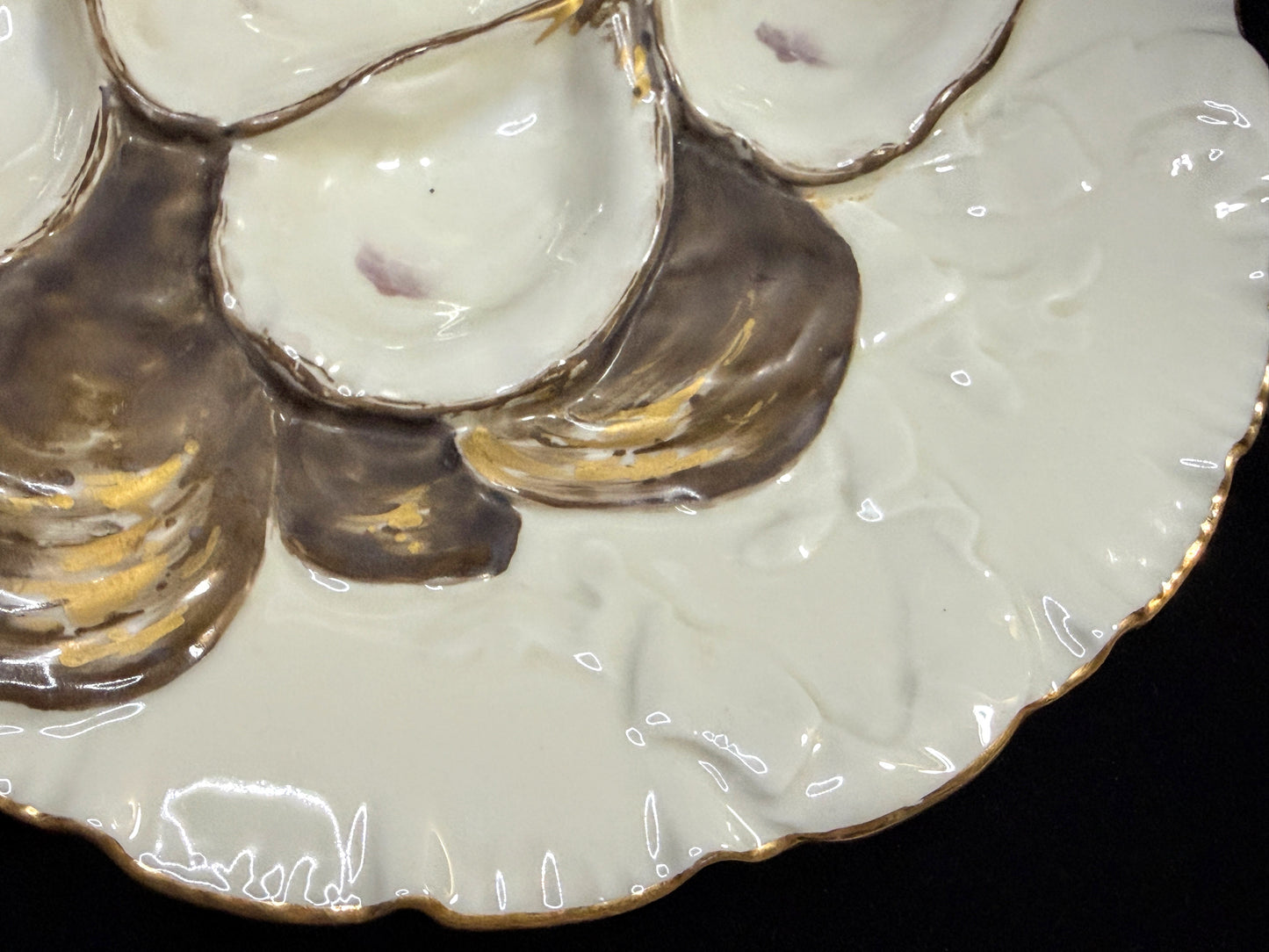 Vintage Limoges Oyster Plate Old Abbey France Porcelain 8.5" A879
