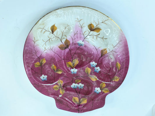 RARE 1861 German Erdmann Schlegelmilch hand-painted 5 well Oyster plate S431